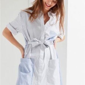 NWT Urban Outfitters Caara Striped Button Down Dress S